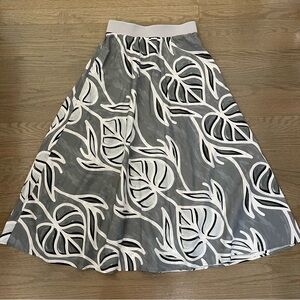 Italian Made She's So Women's Floral Cotton Gray Maxi Skirt